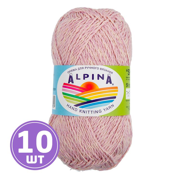 Пряжа Alpina SHEBBY (06), розовый-кремовый, 10 шт. по 50 г