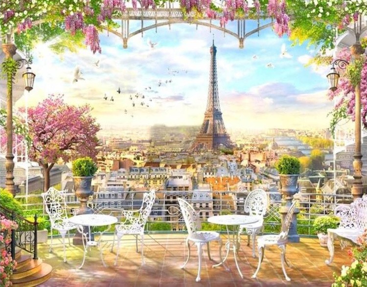 Алмазная вышивка «Парижская терраса»