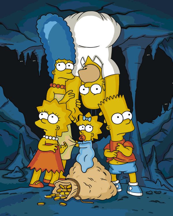 Картина по номерам «Simpsons Симпсоны: Семья в пещере»