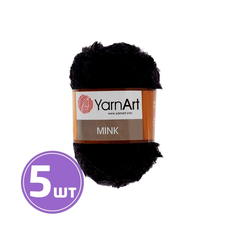 Пряжа YarnArt Mink (346), черный, 5 шт. по 50 г