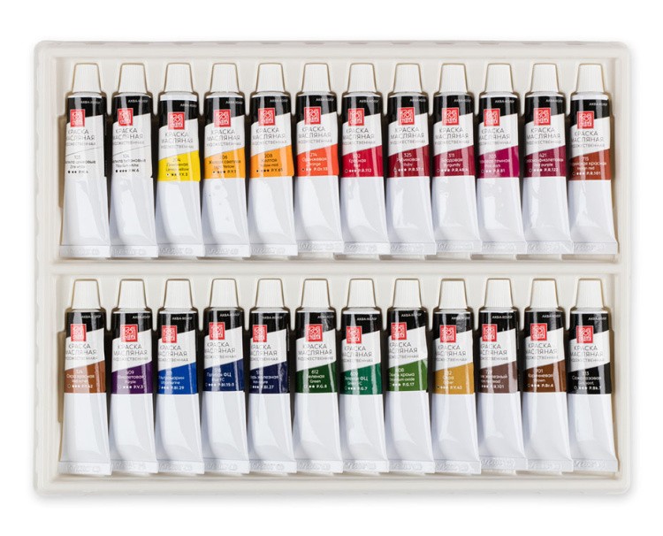 Набор масляных красок «Изостудия», 24 цв. по 18 мл, Аква-колор — картинка 2