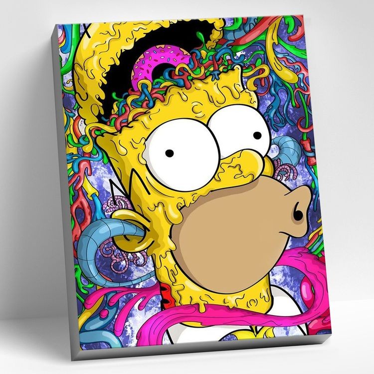 Картина по номерам «Гомер с пончиком»