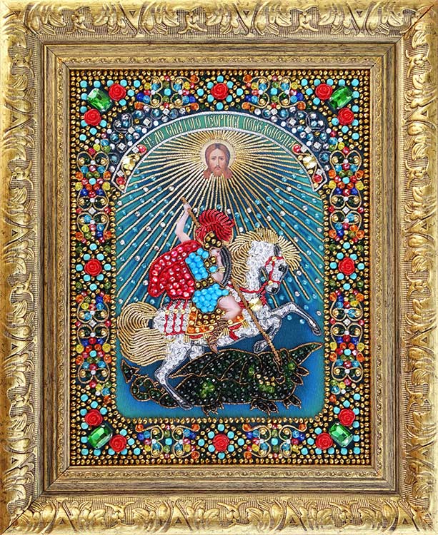 Набор вышивки хрустальными камнями «Святой Георгий Победоносец» (мал.) — картинка 2