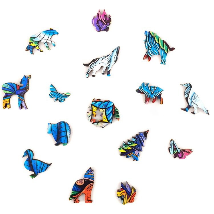 Деревянный пазл Unidragon «Величественный Волк», размер M (А4) — картинка 9