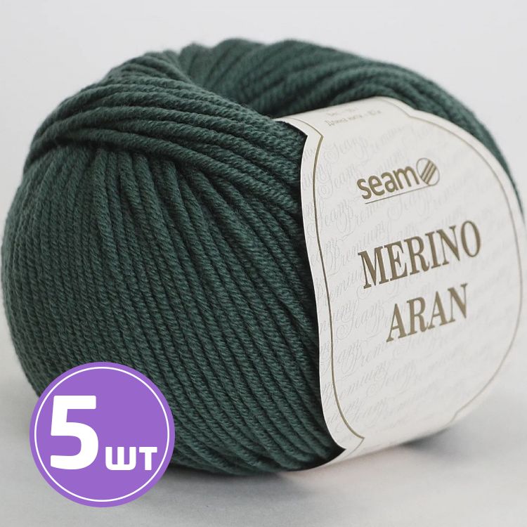 Пряжа SEAM Merino Aran (27), вода, 5 шт. по 50 г