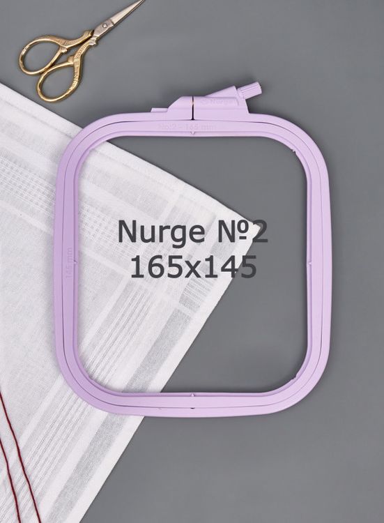 Пяльцы пластиковые прямоугольные с винтом №2, 16,5х14,5 см, Nurge — картинка 2