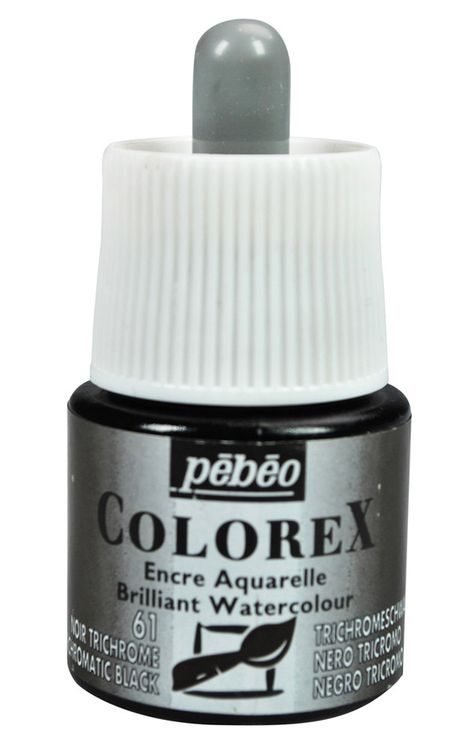 Акварельные чернила Pebeo Colorex (черный хроматический), 45 мл