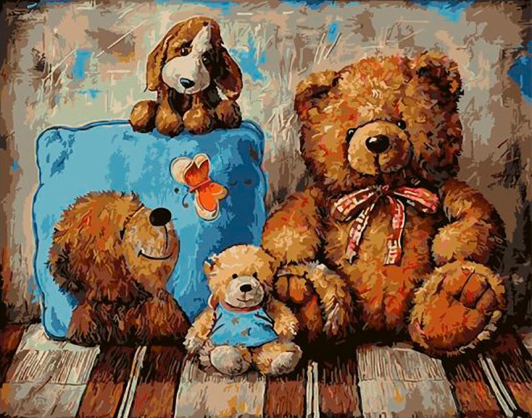 Картина по номерам «Ждущие медведи»