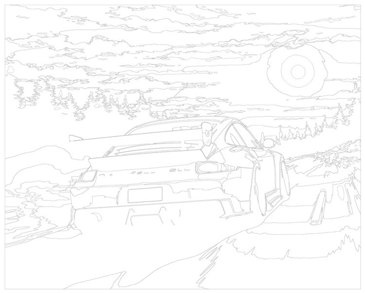 Картина по номерам «Машины: Порше в неоновом свете» — картинка 3