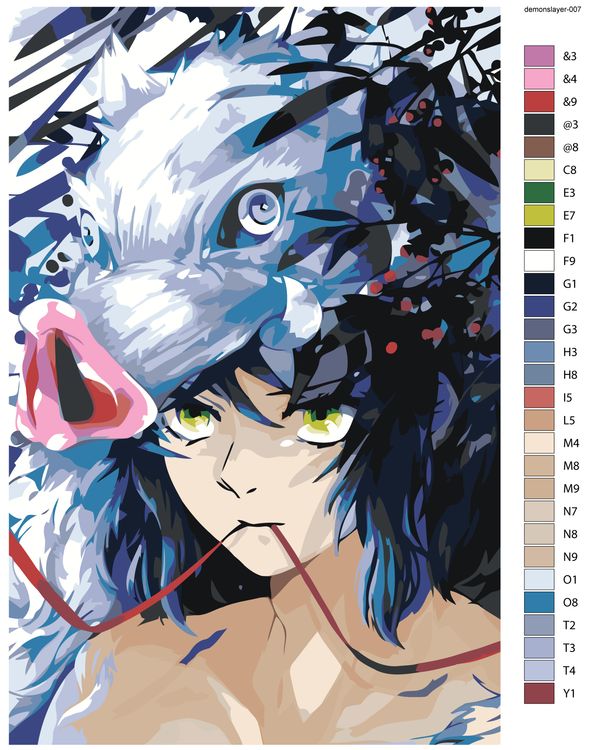 Картина по номерам «Клинок рассекающий демонов: Иноске Хашибира» — картинка 2