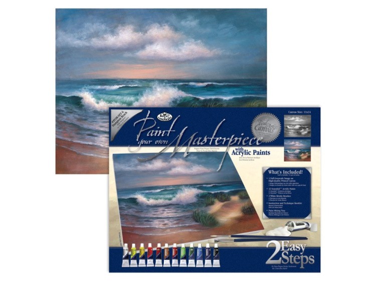 Картина по контурам гризайль «Пляж Хемптон» — картинка 2