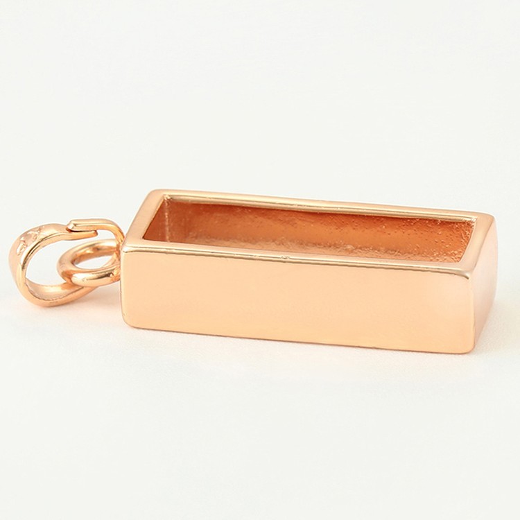 Металлический молд для кулона прямоугольный, цвет: розовое золото, 1 шт. — картинка 3