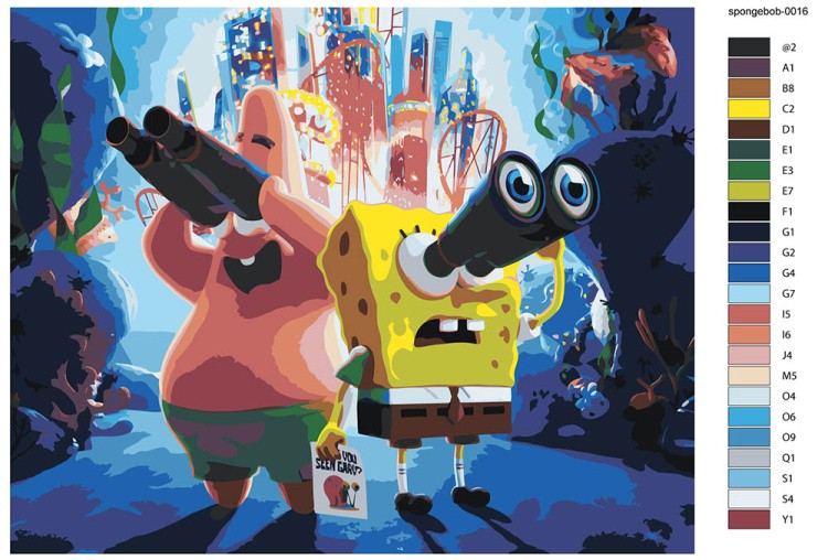 Картина по номерам «Губка Спанч Боб и Патрик» — картинка 2