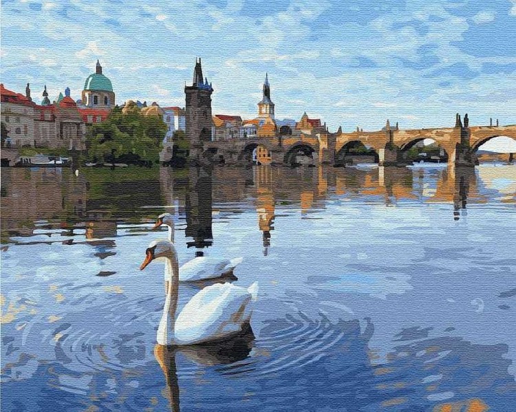 Картина по номерам «Лебеди в Праге»