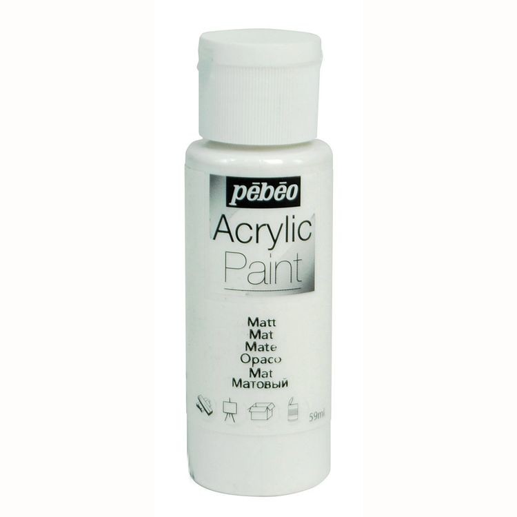 Краска акриловая Pebeo Acrylic Paint декоративная матовая (Белый), 59 мл