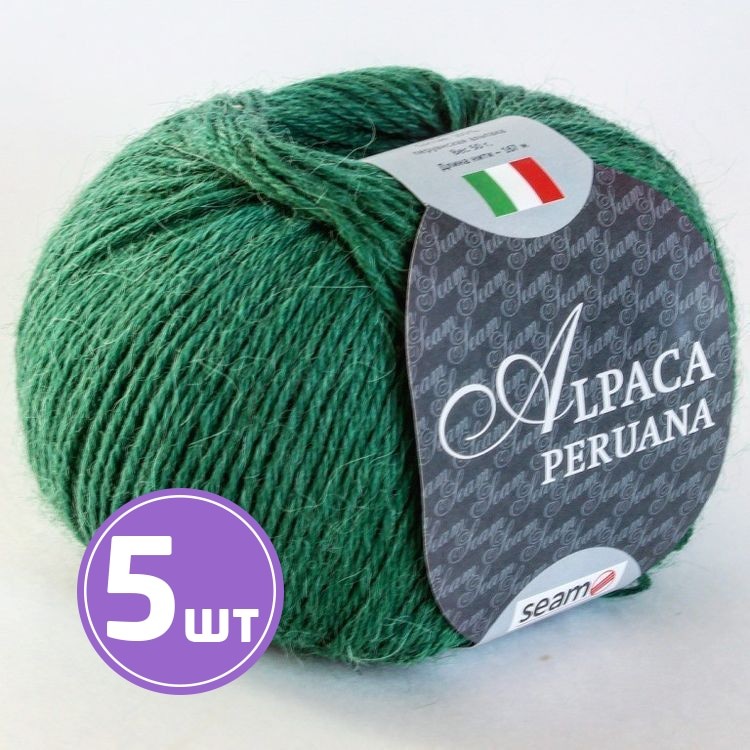 Пряжа SEAM ALPACA PERUANA (7370), зеленый, 5 шт. по 50 г