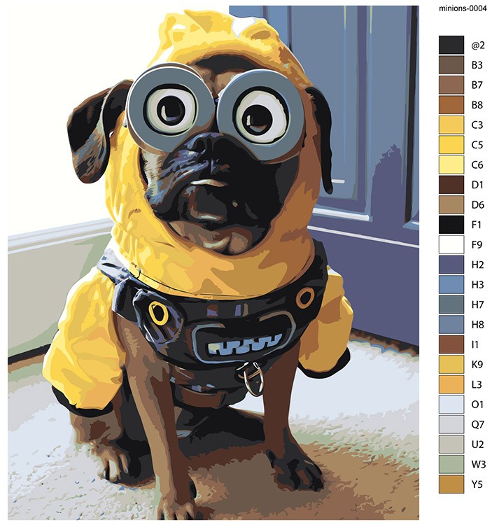 Картина по номерам «Миньоны собака, мульт Гадкий я 40х50» — картинка 2