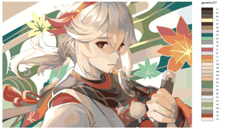 Картина по номерам «Genshin Impact Геншин Импакт: Кадзуха 2» — картинка 2
