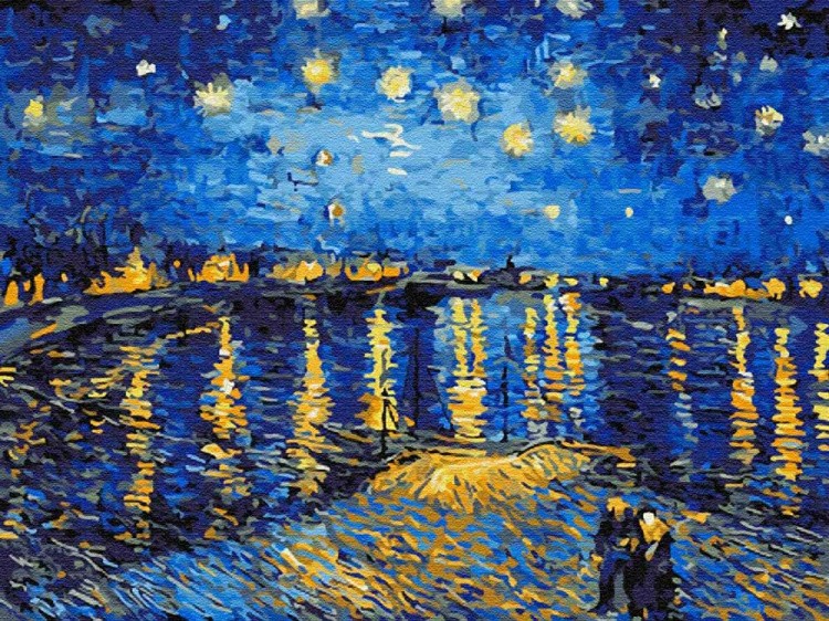 Картина по номерам «Звездная ночь над Роной» Ван Гога