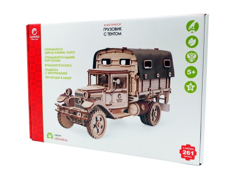 Конструктор из дерева «Грузовик Полуторка Тент», Lemmo — картинка 8