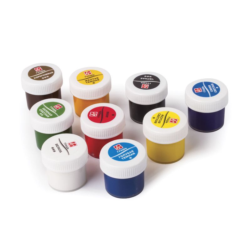 Гуашь Луч «Классика», 9 цв. по 20 мл, без кисти — картинка 3