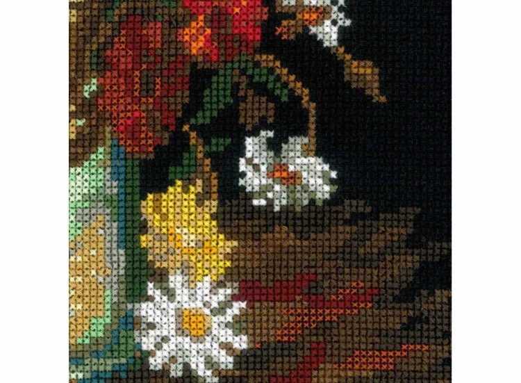 Набор для вышивания «Ваза с маками, васильками и хризантемами» по мотивам картины В. Ван Гога — картинка 4