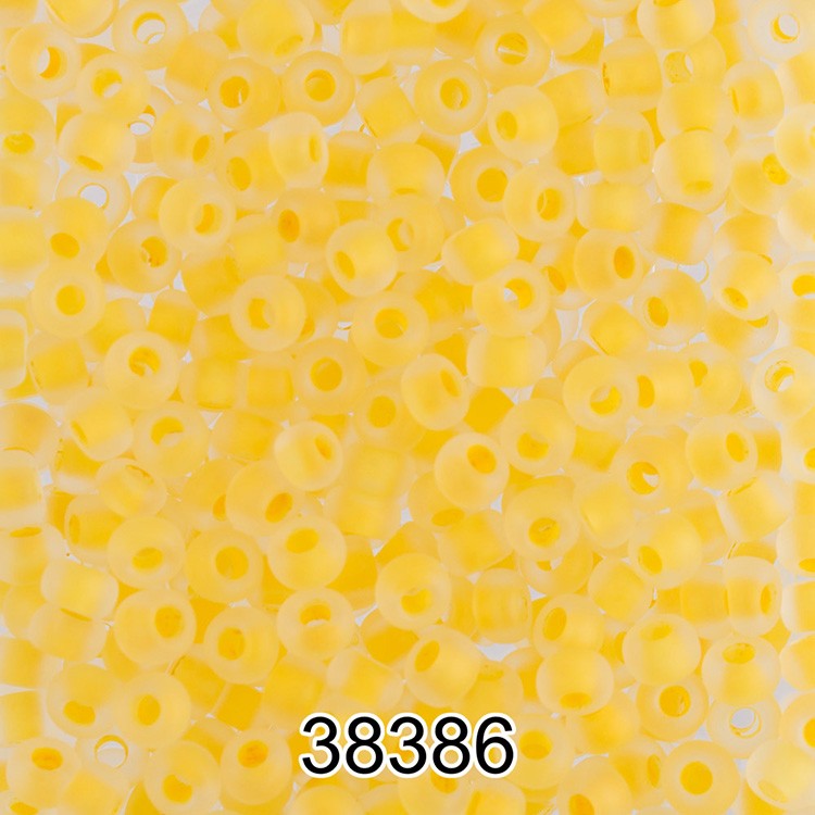 Бисер Чехия круглый 5 10/0, 2,3 мм, 500 г, цвет: 38386 желтый матовый