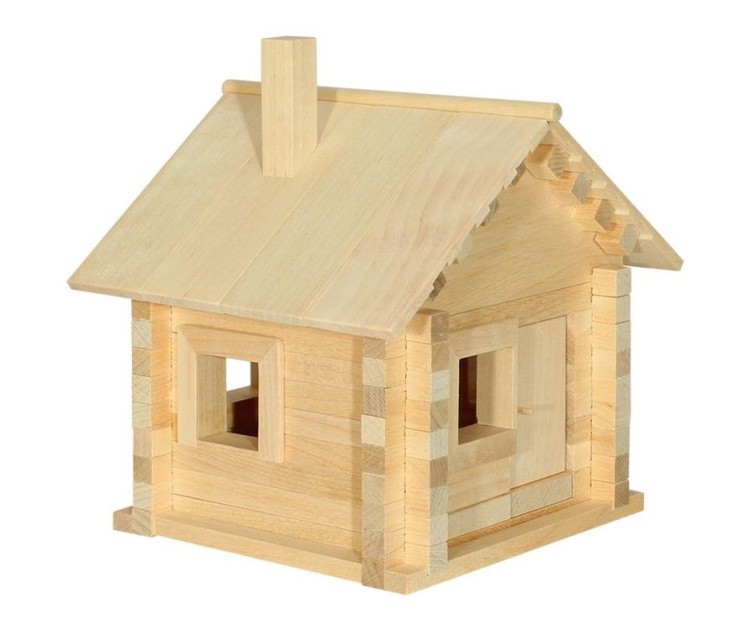 Конструктор из дерева «Избушка три медведя с куклами, мебелью, росписью и электропроводкой» — картинка 2