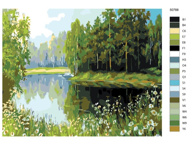 Картина по номерам «Лесное озеро» — картинка 2