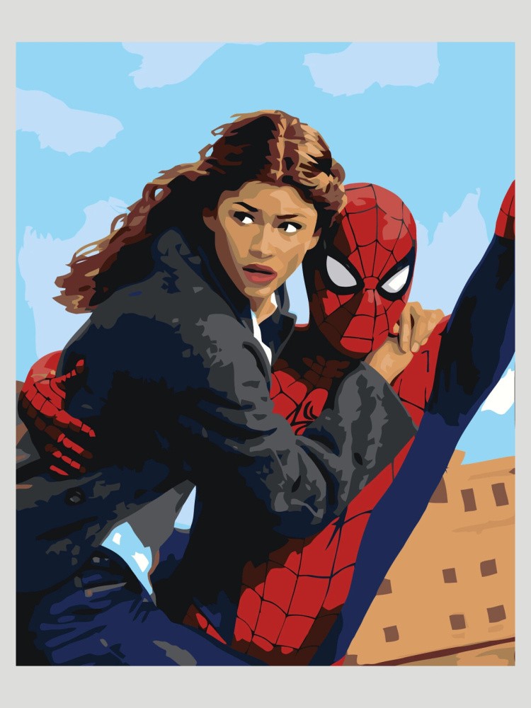 Картина по номерам Человек паук Spiderman: Питер Паркер и ЭмДжей — картинка 2