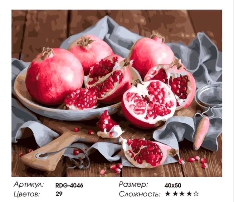 Картина по номерам «Спелые гранаты» — картинка 2