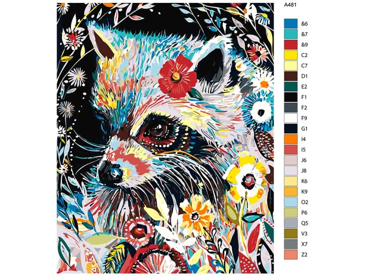 Картина по номерам «Енот» — картинка 2