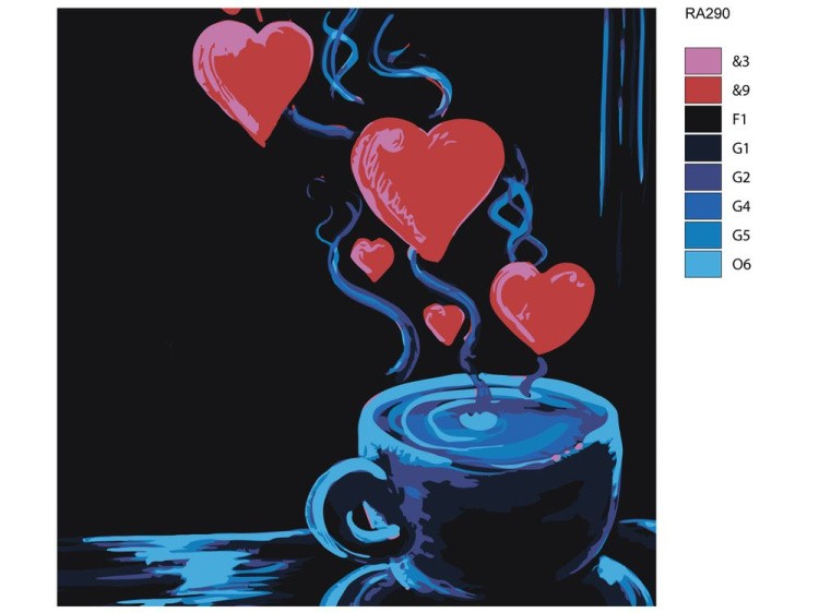 Картина по номерам «Романтический кофе» — картинка 2