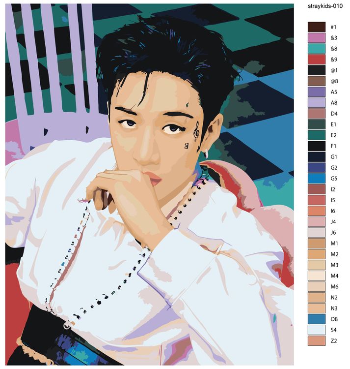 Картина по номерам «Stray Kids Стрей Кидс: Бан Чан» — картинка 3