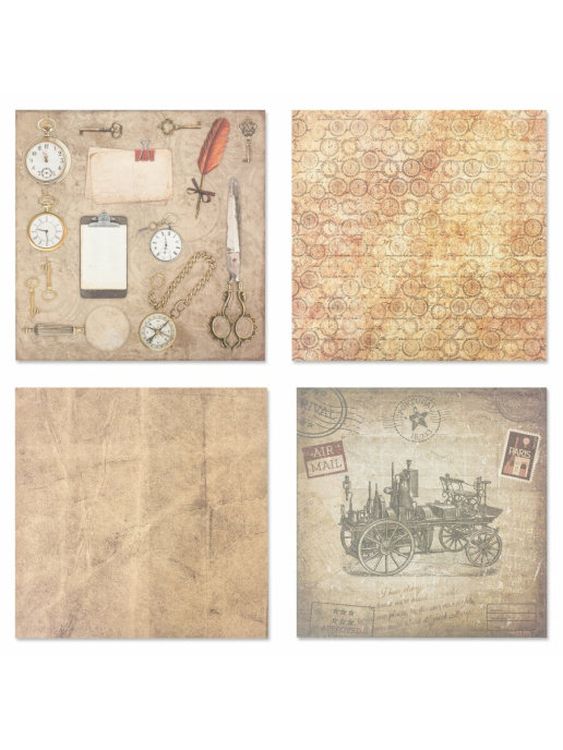 Бумага для скрапбукинга 30х30 см «Ретро», 12 дизайнов — картинка 5
