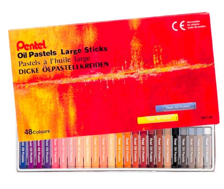 Пастель масляная Pentel Arts Oil Pastels Large Sticks, 48 цв.