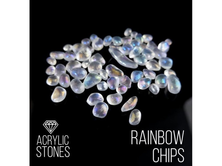 Акриловый радужный камень Rainbow Chips (фракция 3-5 мм), 100 г