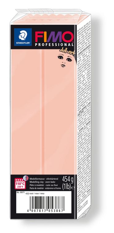 Полимерная глина FIMO Professional doll art, цвет: полупрозрачный розовый, 454 г
