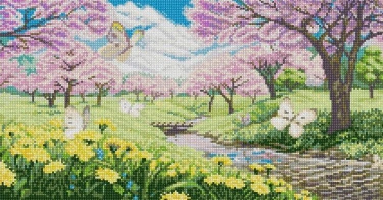 Рисунок на ткани «Весна пришла»
