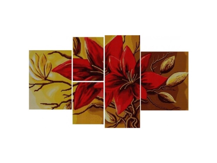 Схема для вышивки бисером «Полиптих »Цветок»