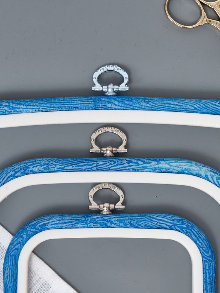 Пяльцы-рамка каучуковые 3 шт., 23х25 см, 18х20 см, 12,5х14,5 см, высота 10 мм, цвет: голубой, Nurge — картинка 2