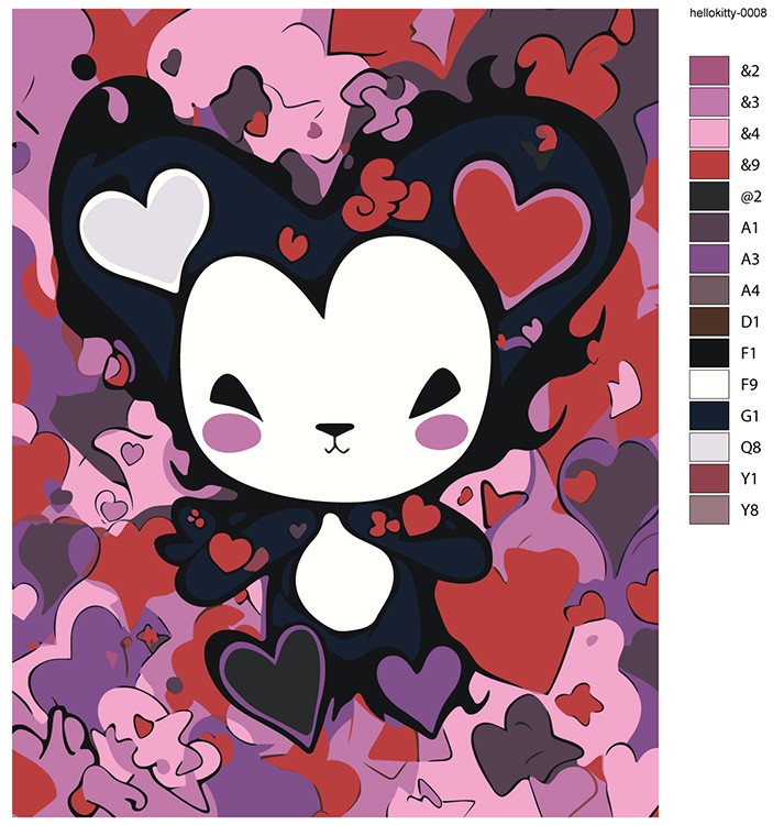 Картина по номерам «Аниме Hello Kitty Хеллоу Китти: Куроми 2» — картинка 2