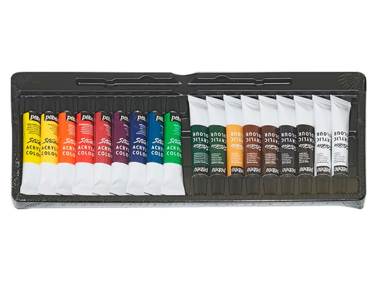 Краски Pebeo акриловые 18 цветов набор Studio Acrylics 12 мл — картинка 3