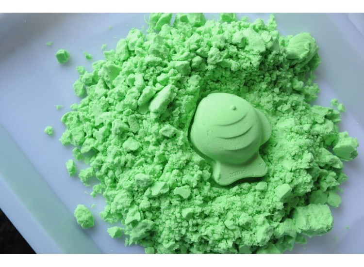 Космический пластичный песок Зёленый 0.5 кг — картинка 4