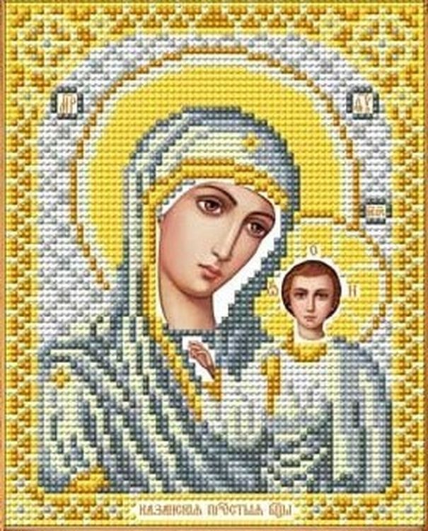 Рисунок на ткани «Богородица Казанская в белом»