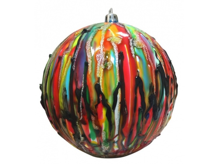 Шар елочный пластиковый белый для декорирования (d 12 см), 1 шт. — картинка 3