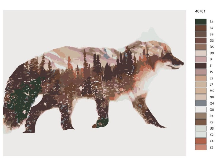 Картина по номерам «Северный лис» — картинка 2