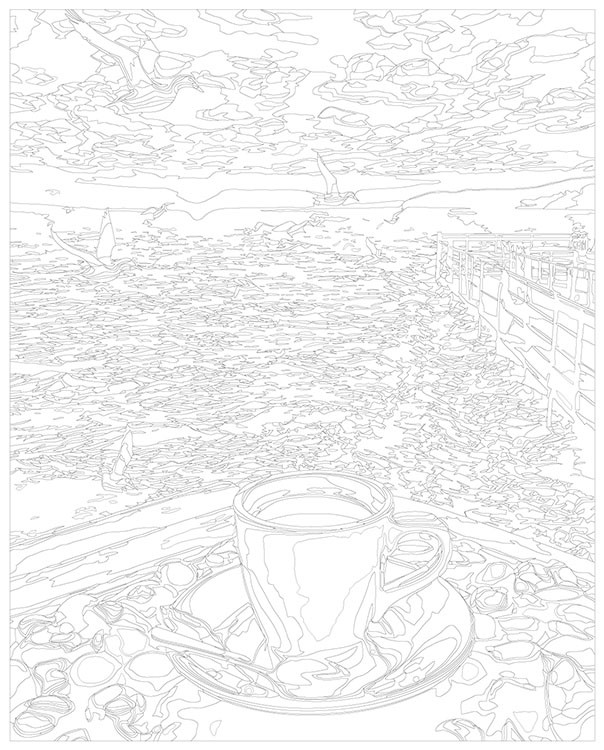 Картина по номерам «Море: Кофе на уютном берегу 2» — картинка 3