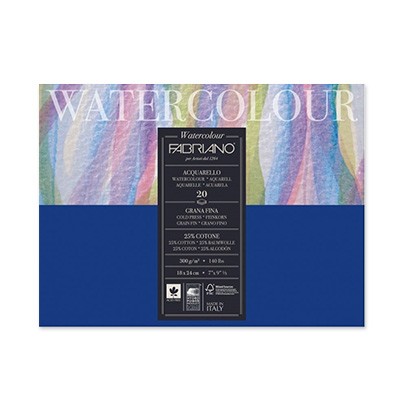Альбом для акварели «Watercolour» 20х40 см, 20 листов, среднезернистая