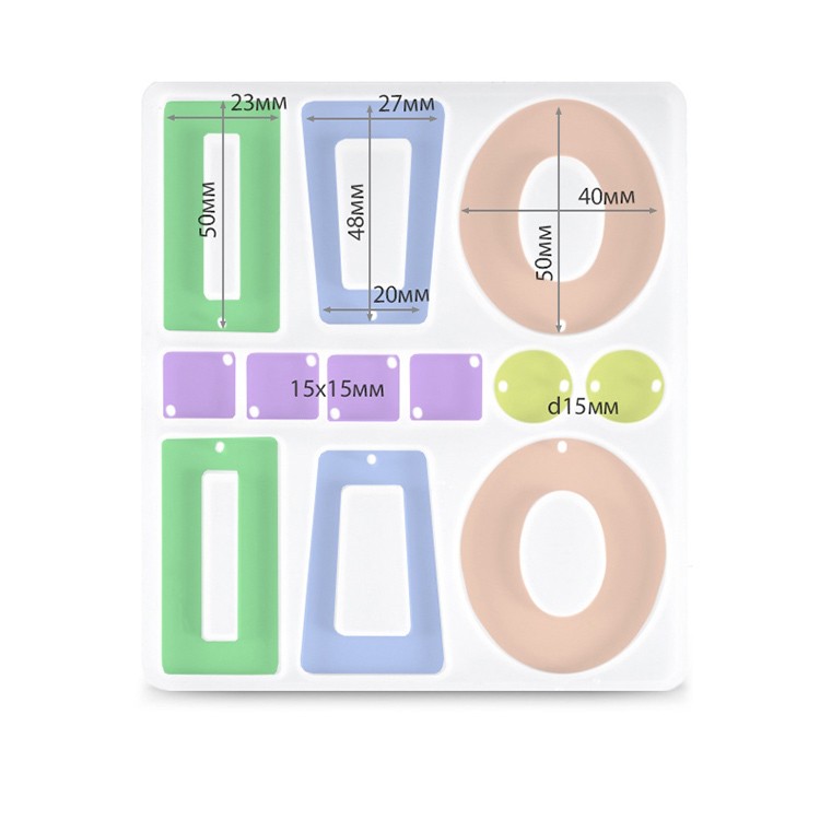 Силиконовый молд Epoxy Master для сережек и кулонов, 13х11 см — картинка 3